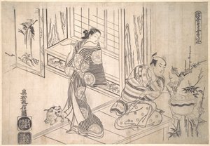 Parodie auf die Legende von Xu You und Chao Fu von Okumura Masanobu