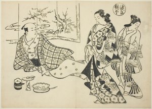 Das Kiritsubo-Kapitel aus "Die Geschichte von Genji" (Genji Kiritsubo), aus einer Serie von Genji-Parodien
