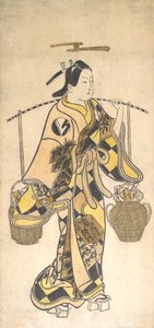 Ein junger Mann als Verkäufer von Liebesprophezeiungen, ca. 1730er Jahre von Okumura Toshinobu.
