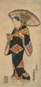 Schauspieler Sanjo Kantaro in der Rolle einer Kurtisane, ca. 1728 von Okumura Toshinobu