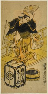 Junger Mann spielt Ushiwaka von Okumura Toshinobu