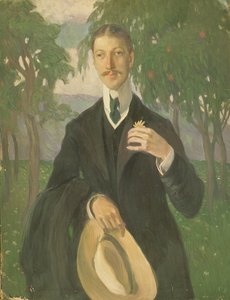 Porträt von Nikolay Gumilyev (1886-1921) 1909 von Olga Lyudvigovna Della Vos Kardovskaya