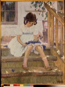 Das kleine Mädchen mit Blaubeeren von Olga Lyudvigovna Della Vos Kardovskaya