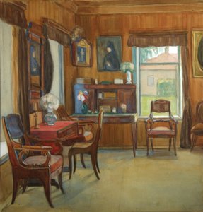 Innenraum im Haus im Dorf Chegodayevo, 1900er Jahre von Olga Nikolayevna Korovina