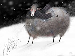 Gemütliche Winterschafe