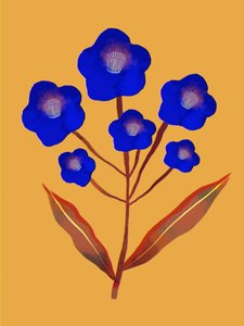 Lebendige blaue Blumen von Olga Skomorokhova
