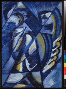 Komposition, Blau auf Metall