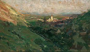 Blick auf das Kahlenberger Dorf von Olga Wisinger Florian