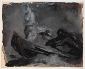 Charons Boot. Psyche wird über den Fluss Styx geführt