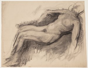 Liegendes weibliches Modell von Oluf Hartmann