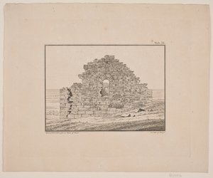 Kirchenruine in Grönland. Illustration zu W.A. Graah. Forschungsreise zur Ostküste Grönlands