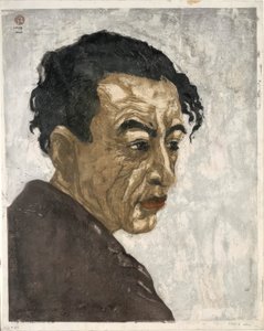 Porträt des Dichters Hagiwara Sakutaro (1886–1942), Autor von "Eisinsel"
