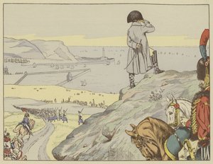 Im Lager von Boulogne blickte Napoleon ständig über den Kanal nach England, September 1803