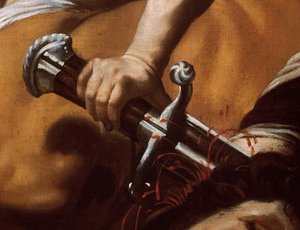 Detail von Davids Schwert von Orazio Borgianni