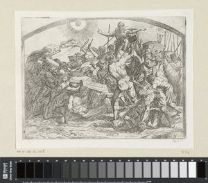 Josua befiehlt der Sonne und dem Mond stillzustehen von Orazio Borgianni