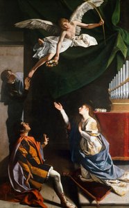 Die heiligen Märtyrer Cecilia, Valerian und Tiburtius, 1606-1607 von Orazio Gentileschi