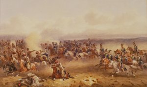 Ein Geschwader der 10. Husaren besiegt die Russen bei Tschernaja, 16. August 1855, ca. 1890