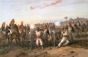Meuterer kurz vor der Hinrichtung durch die Bengal Horse Artillery, ca. 1858 von Orlando Norie