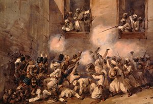 Die 93. Highlander stürmen die Bresche bei der Erstürmung von Secundrabagh, Lucknow, 16. November 1857 von Orlando Norie