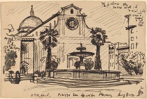Piazza S. Spirito, Florenz von Oscar F. Bluemner