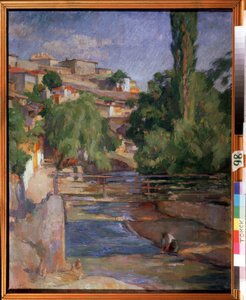 Landschaft mit Brücke und Fluss von Osip Emmanuilovich Braz