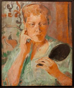 Porträt Margarethe mit schwarzem Handspiegel