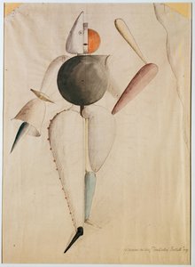 Kostümentwurf für das Triadische Ballett, von Oskar Schlemmer (1888-1943) von Oskar Schlemmer