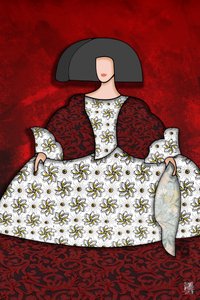 Elegante Dame im Blumenkleid