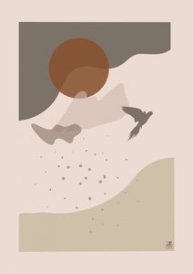 Fliegender Vogel Wüstensonne