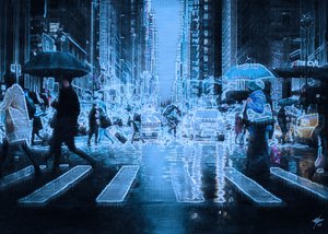 Neon Stadt Nacht