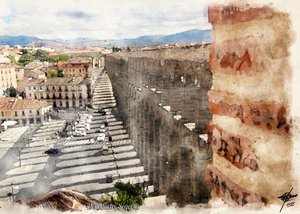 Segovia Römisches Aquädukt Stadt