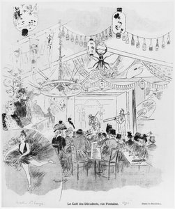 Cafe des Decadents, 16bis rue Fontaine, Paris, 1890 von Oswald Heidbrinck