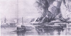 Der Fall von Sewastopol und der Rückzug der Russen, 8. September 1855, Illustration aus British Battles on Land and Sea, 1915 von Oswald Walters Brierly