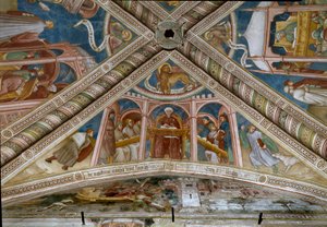 Der heilige Augustinus, links sitzend, lernt die sieben freien Künste von Ottaviano Nelli
