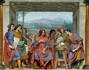 Lorenzo de Medici inmitten florentinischer Künstler