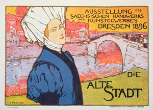 Plakat für die Kunst- und Handwerksausstellung in Dresden, Deutschland