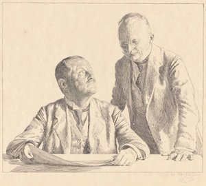 Doppelporträt der Sammler Guido von Usedom und Gustav von Houwald von Otto Greiner (signed by artist)