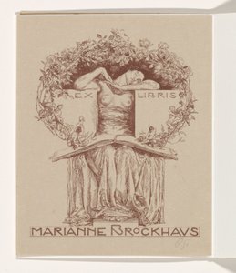 Ex Libris von Marianne Brockhaus von Otto Greiner (signed by artist)