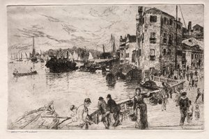 Radierungen von Venedig: Castello-Viertel, Riva, 19. Jahrhundert von Otto H. Bacher