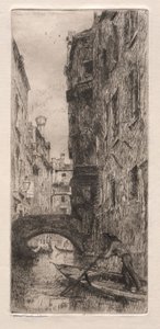 Radierungen von Venedig: Ponte del Pistor, Venedig, 1880 von Otto H. Bacher