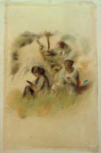 Zwei Frauen in Landschaft