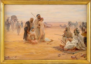 Der Sklavenmarkt - Gemälde von Otto Pilny (1866-1936), Öl auf Leinwand 1910 (80x120cm) - Privatbesitz