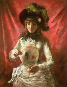 Mädchen mit einem Fächer