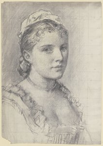 Bildnis einer jungen Frau nach rechts von Otto Scholderer
