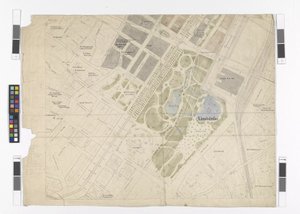 Generalregulierungsplan: Kartenblatt Ausschnitt östlicher Teil der Inneren Stadt und der Ringstraße, Stadtpark und Zentralmarkthalle von Otto Wagner