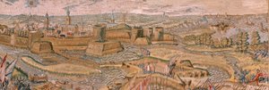 Flandrischer Wandteppich. Serie Triumphe und Schlachten von Erzherzog Albrecht. Angriff und Eroberung des befestigten Schlachtfeldes von Hulst. Sechster Wandteppich in der Serie. Modell Otto van Veen und Hans I Snellinck. Herstellung Martin Reynbouts, Brüs von Otto van Veen