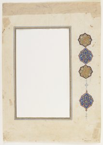 Folio aus einem Koran (Rand), abgelöster Manuskriptrand, 2. Hälfte des 16. Jahrhunderts von Ottoman School