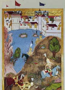 Osmanisches Reich: Darstellung von Sultan Suleiman I. und seiner Armee beim Angriff auf die Stadt Belgrad