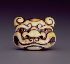 Netsuke, das Gesicht eines Oni-Dämons darstellend, ca. 1870