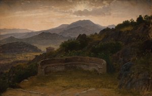 Landschaft bei Subiaco. Sonnenuntergang